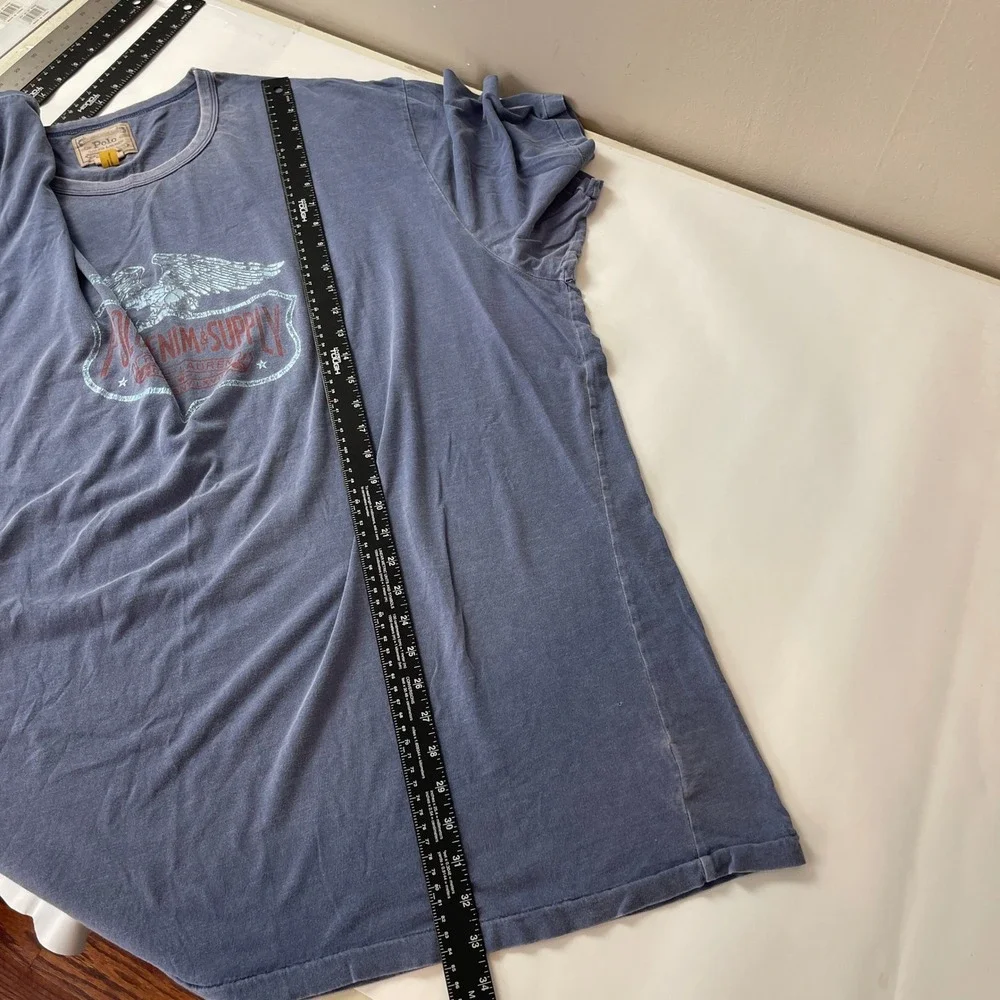 Polo Ralph Lauren Denim Supply Shirt Mens 3XLT Blue Tee T-Shirt Eagle Preppy Y2K